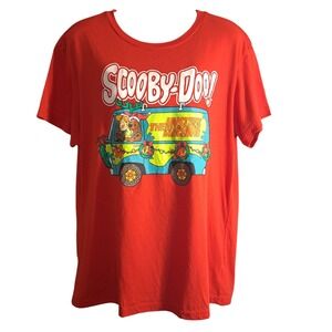Scooby-Doo Unisex Red T-Shirt Short-Sleeve Graphic Print Size XL‎ (46-48)
